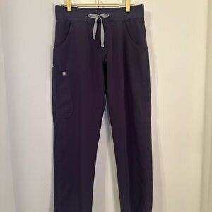 Figs women's purple wide legs with Gray Drawstring